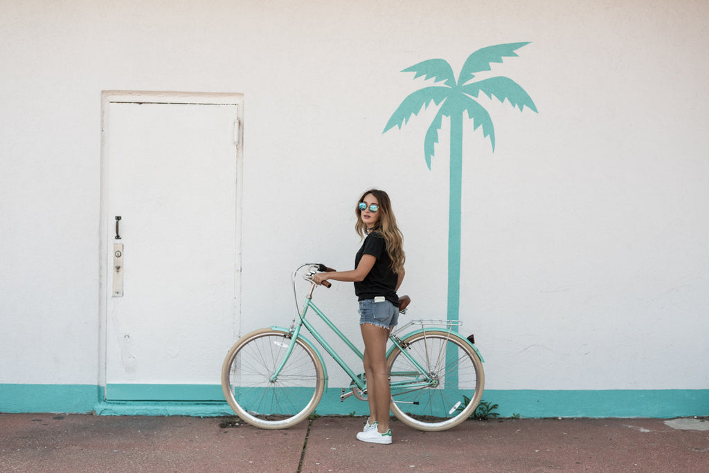 Tribe Bicycle Co City Series Omafiets Cruiser Bike Champagne Dutch Bike Turquoise Billie Carroll Knowlita