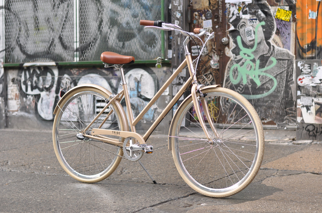 Tribe Bicycle Co City Series Omafiets Cruiser Bike Champagne Dutch Bike Champagne